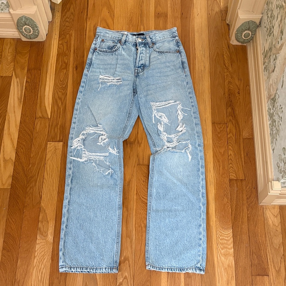 Aeropostale Light Blue High Rise Distressed Jeans